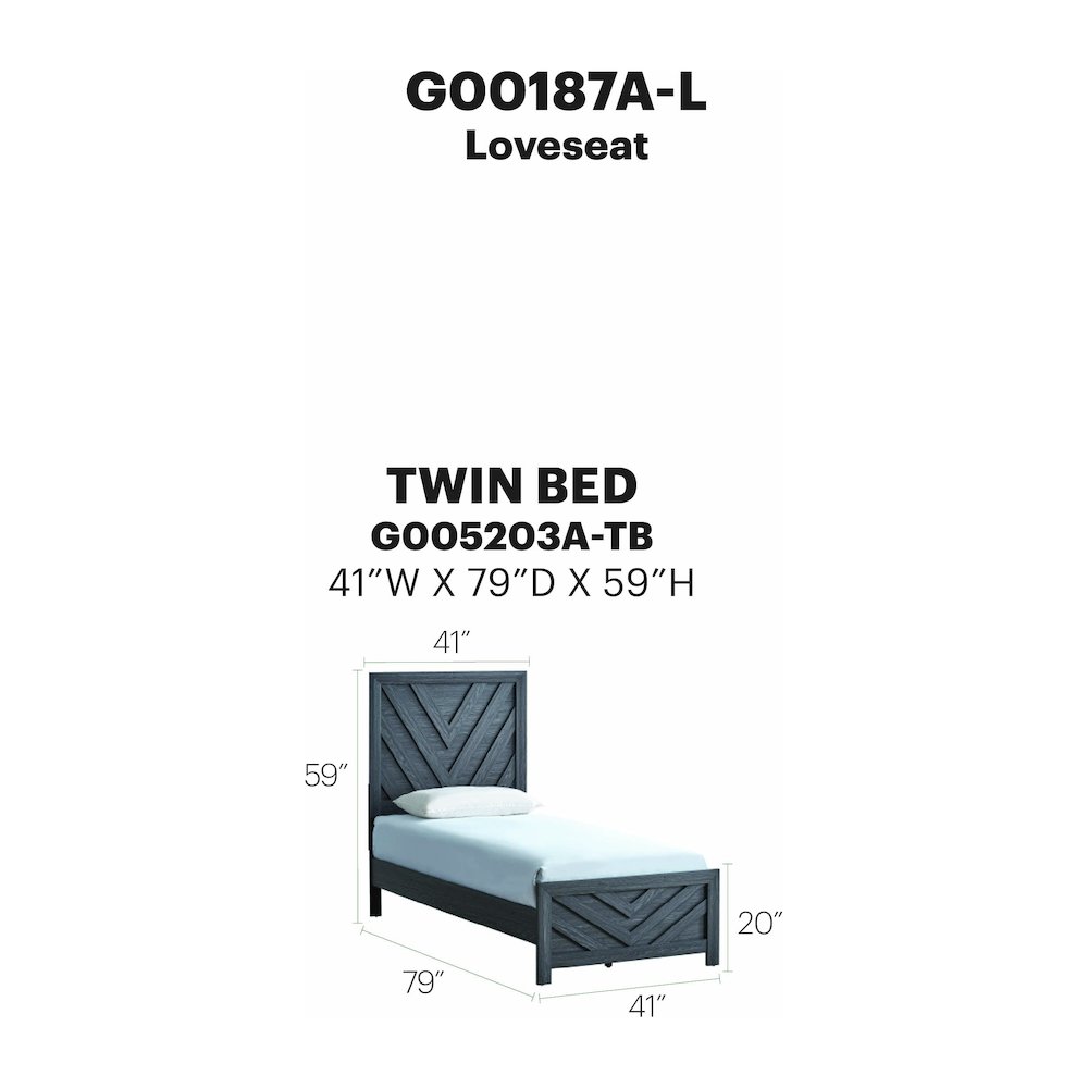 Glory Furniture Rustica Twin Bed, Gray Color. Picture 7