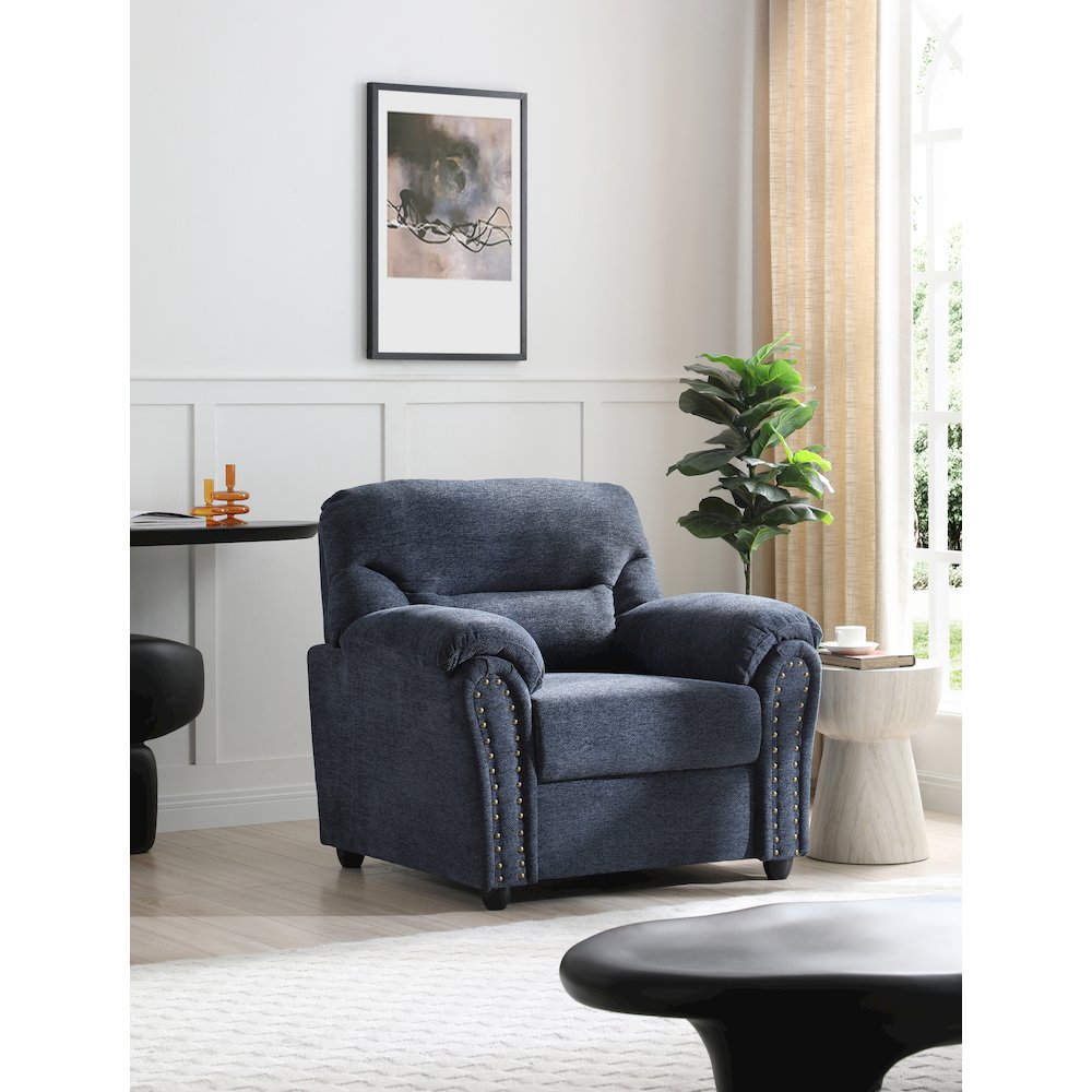 Contemporary Hamilton Chair Blue. Picture 5