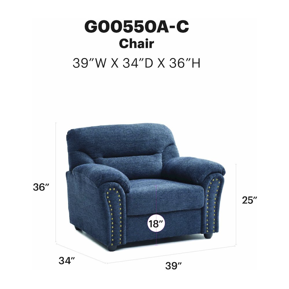 Contemporary Hamilton Chair Blue. Picture 6