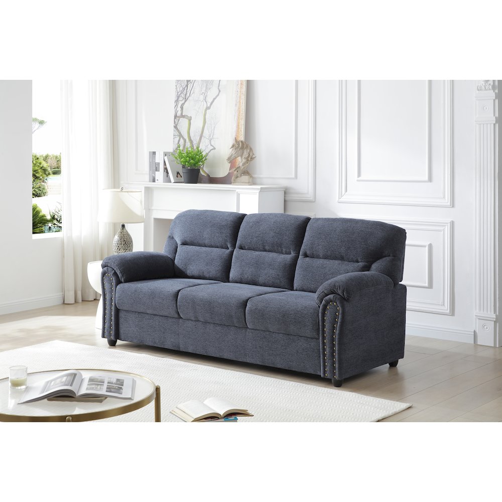 Contemporary Hamilton Sofa Blue. Picture 5
