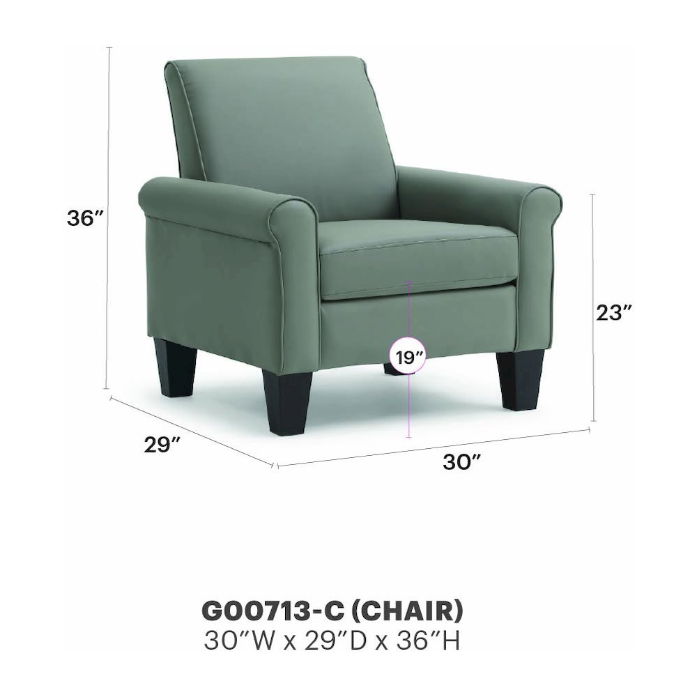 Glory Furniture Vineland Chair, Gray. Picture 7