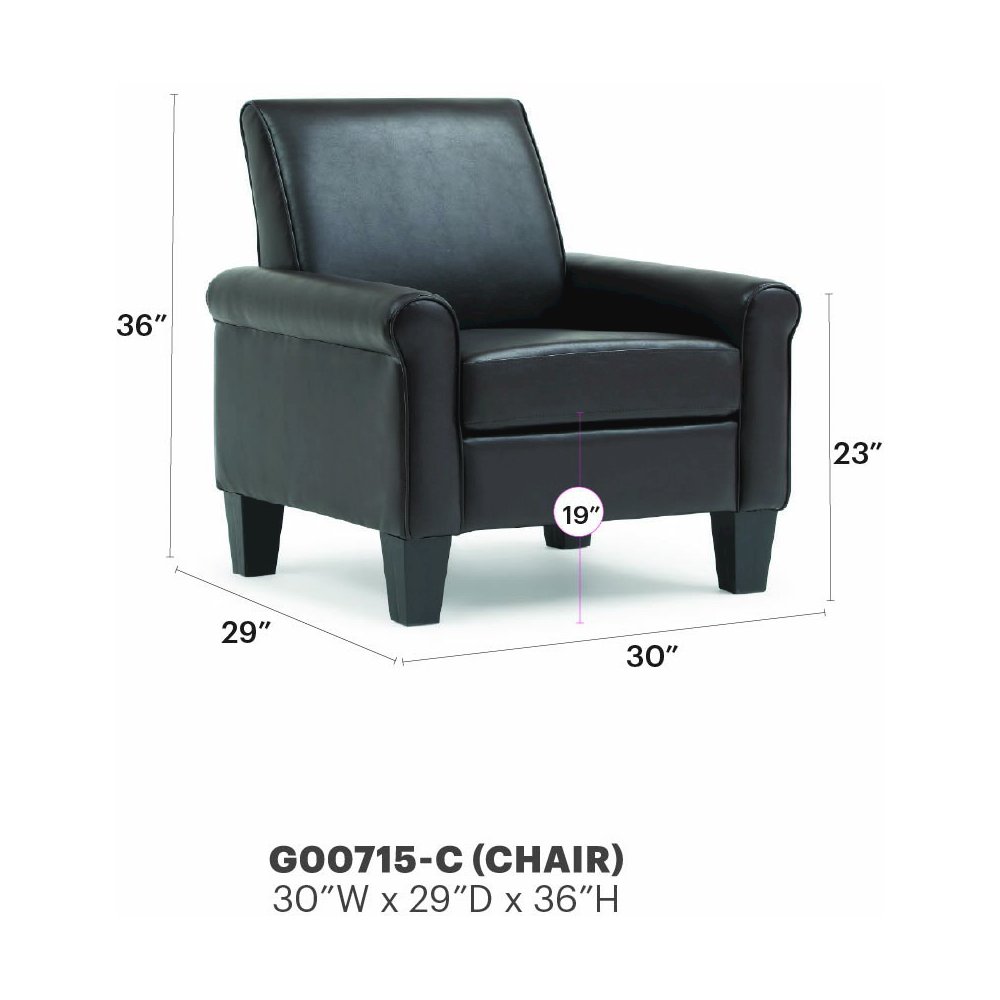 Glory Furniture Vineland Chair, Dark Brown. Picture 7