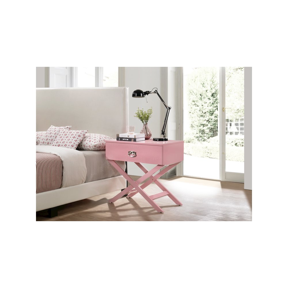 Glory Furniture Xavier Nightstand , Pink. Picture 6