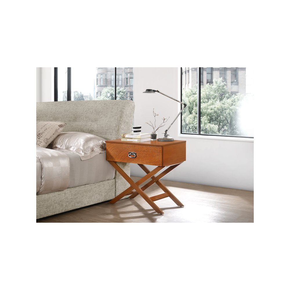 Glory Furniture Xavier Nightstand , Oak. Picture 5