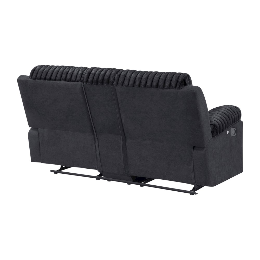 Plush Reclining Love Seat Black. Picture 3