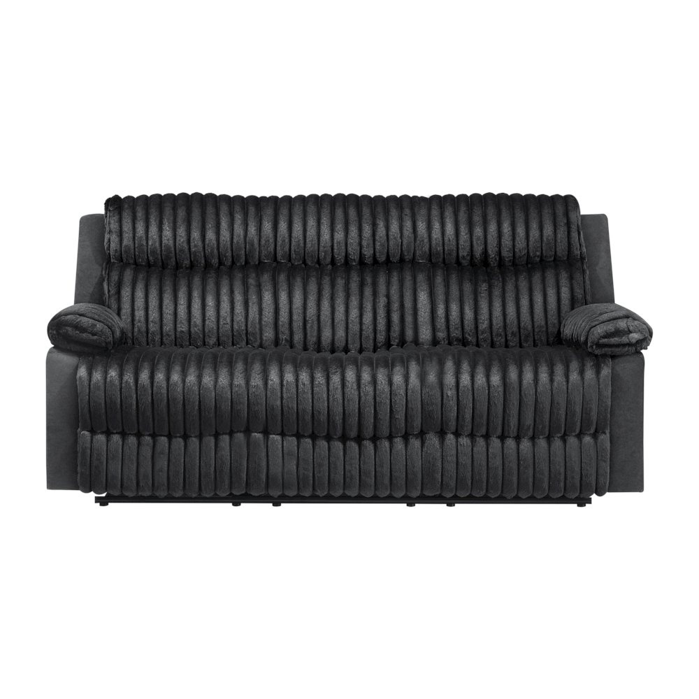 Plush 3 Seaters Sofa withTable with Led Belt Black. Picture 3