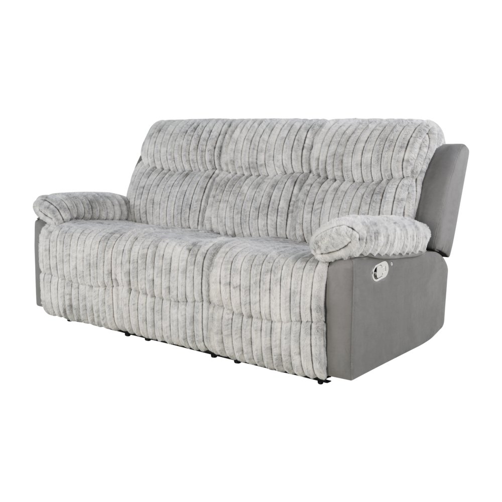 Plush 3 Seaters Sofa withTable with Led Belt Gray. Picture 1