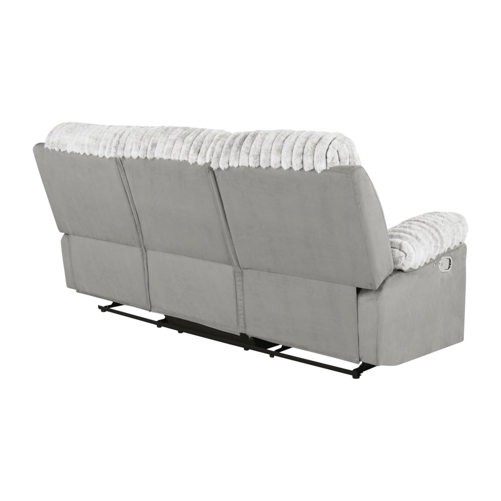 Plush 3 Seaters Sofa withTable with Led Belt Gray. Picture 4