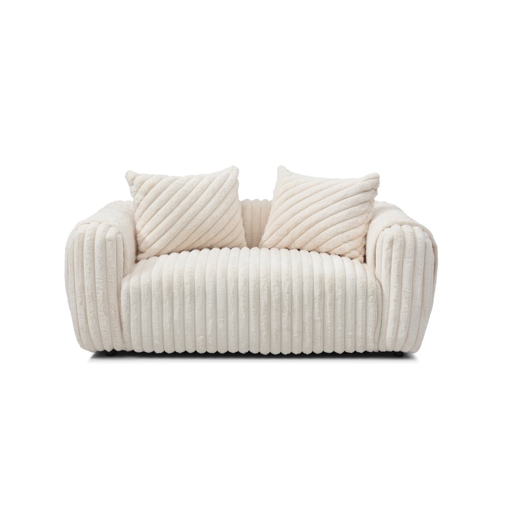 Contemporary Cancun Loveseat , White. Picture 1