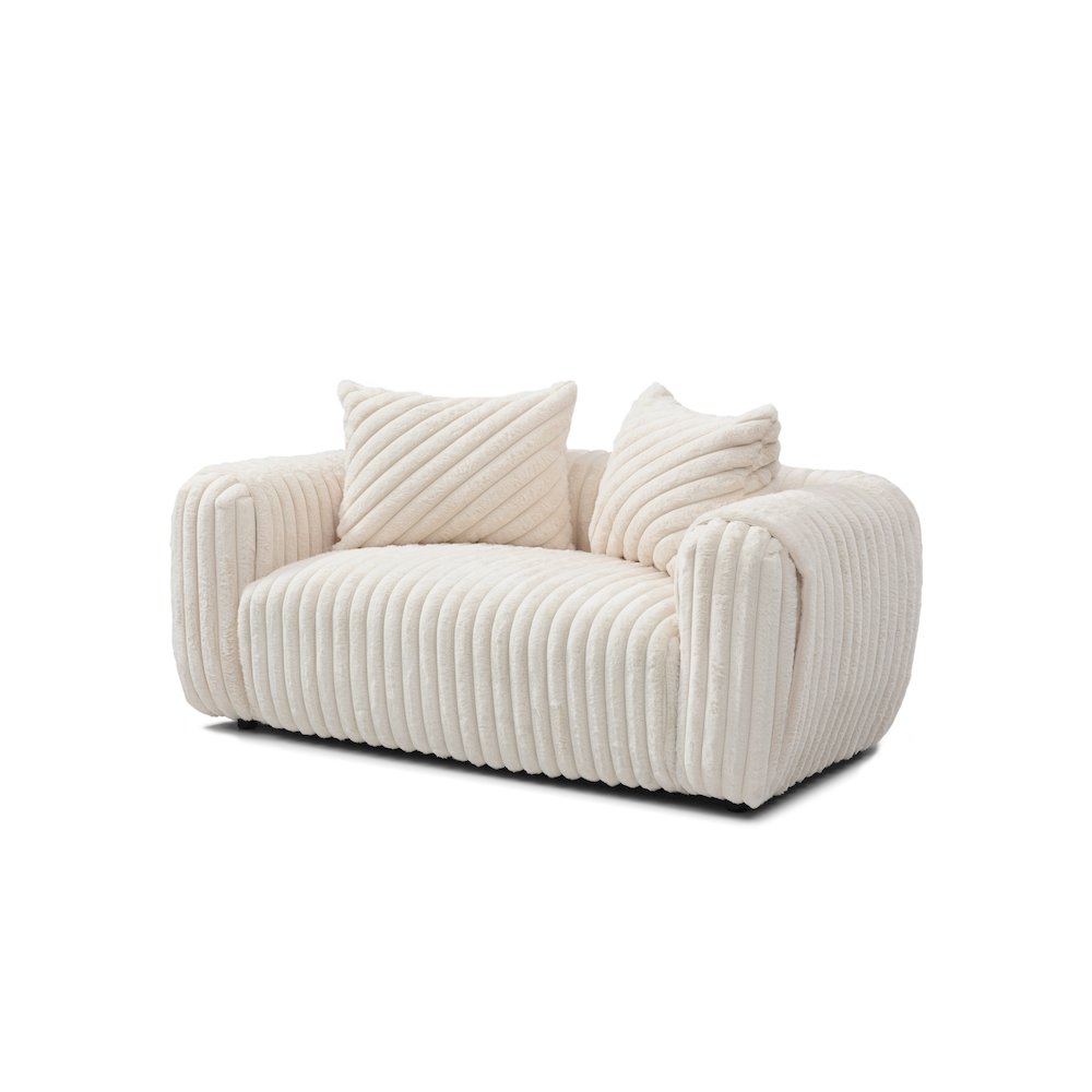Contemporary Cancun Loveseat , White. Picture 2
