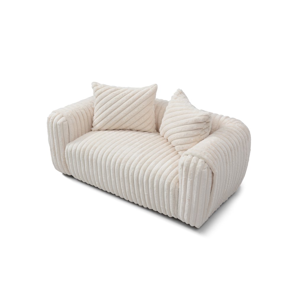 Contemporary Cancun Loveseat , White. Picture 3