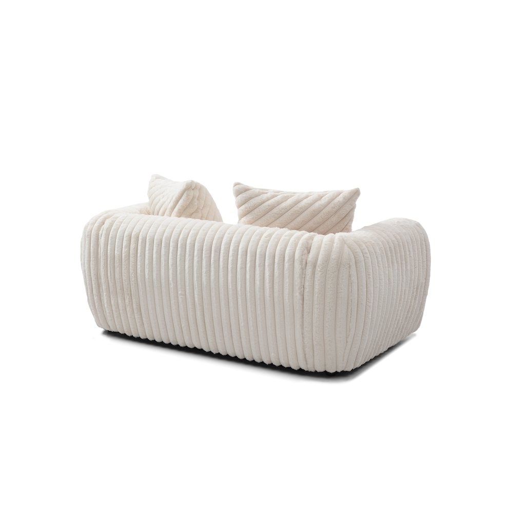 Contemporary Cancun Loveseat , White. Picture 4