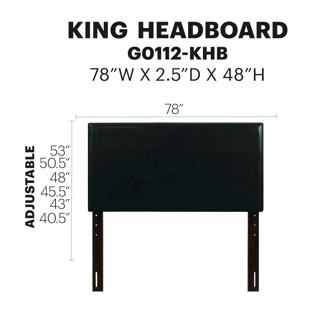 Glory Furniture Nova King Headboard in Black Color. Picture 15