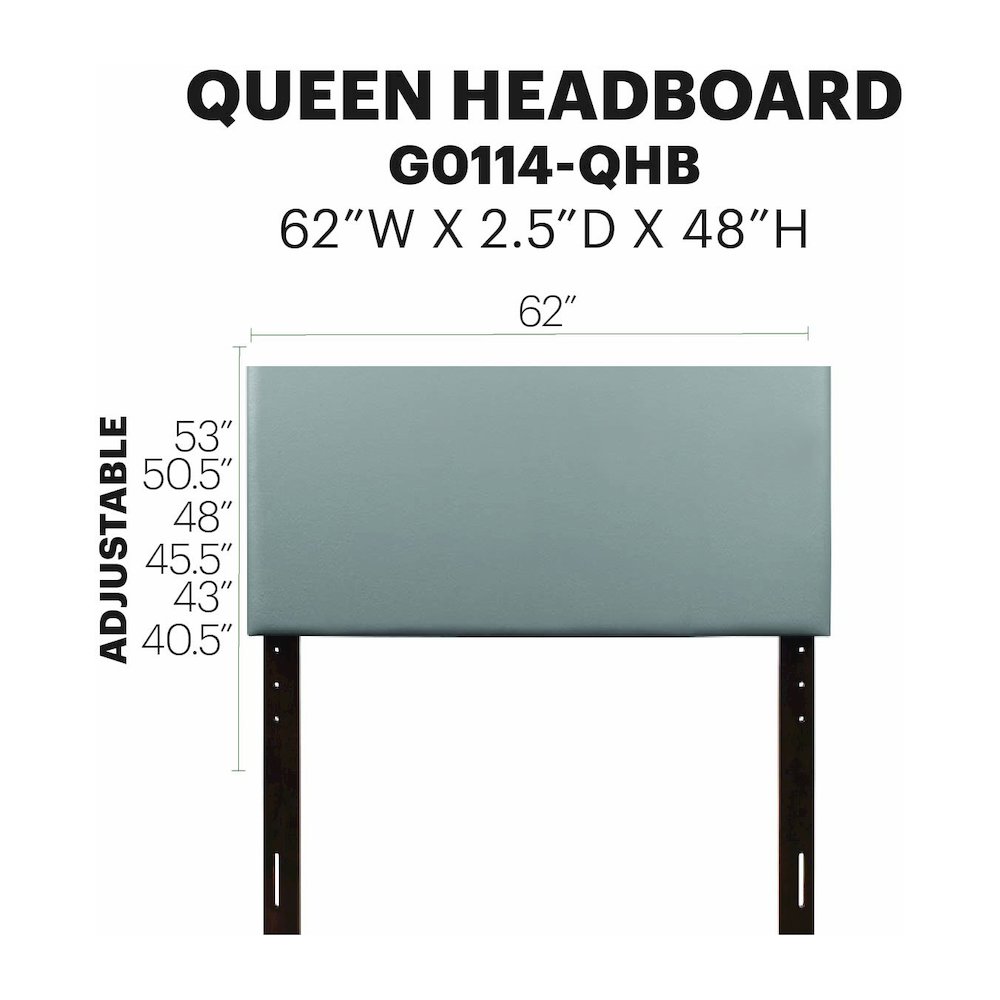 Glory Furniture Nova Queen Headboard in Light Grey Color. Picture 7