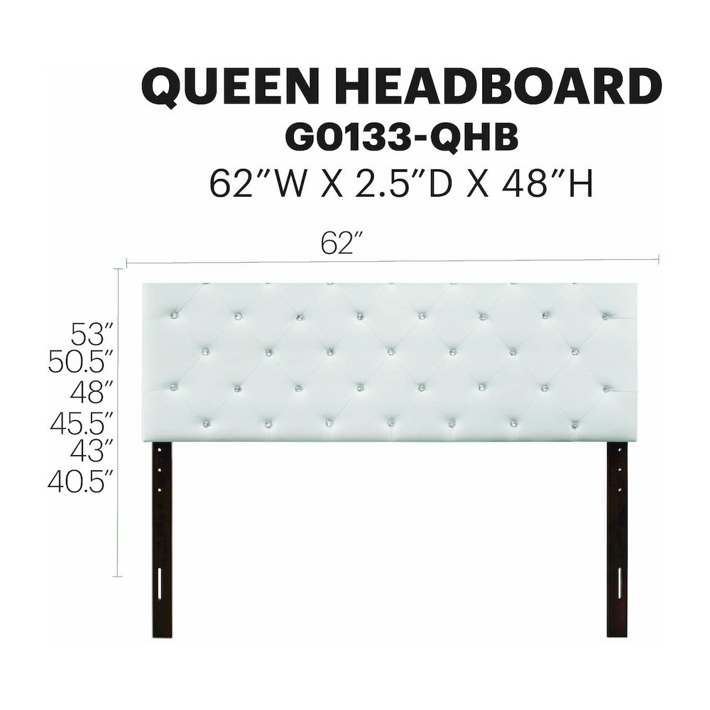 Glory Furniture Super Nova Queen Headboard in White Color. Picture 7