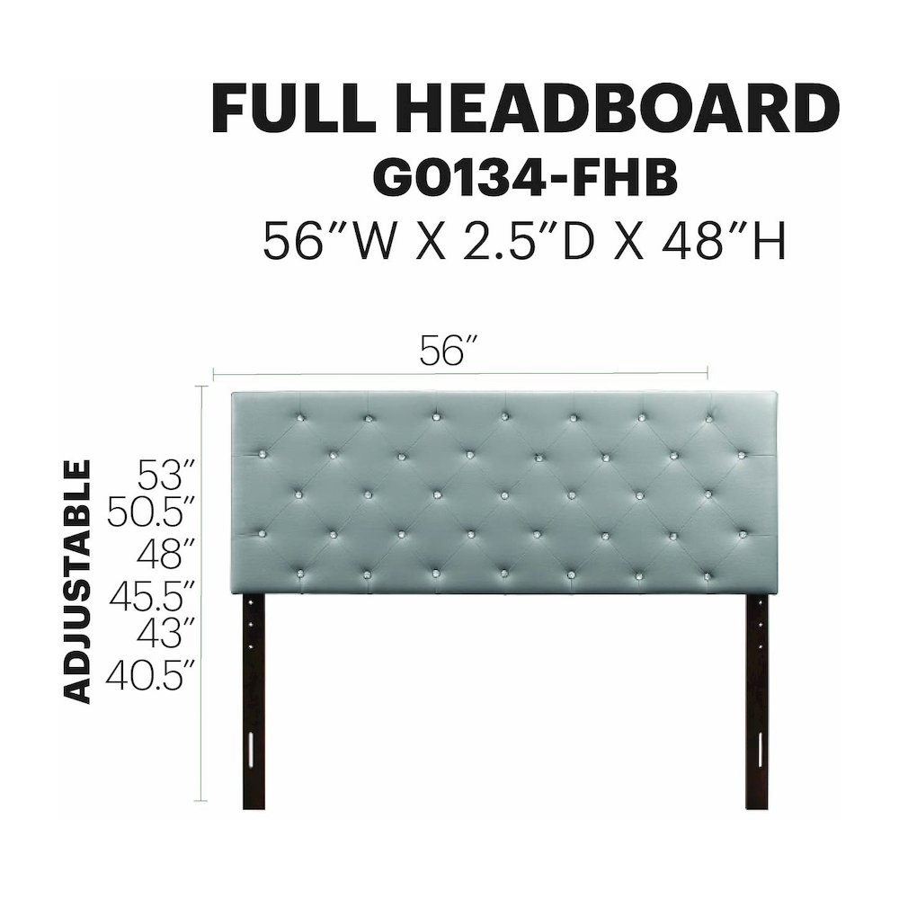 Glory Furniture Super Nova Full Headboard in Light Grey Color. Picture 15