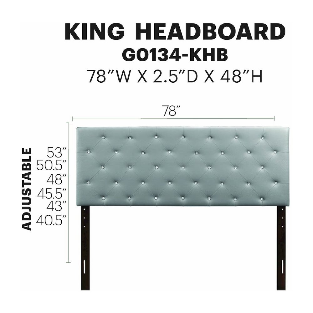 Glory Furniture Super Nova King Headboard in Light Grey Color. Picture 15