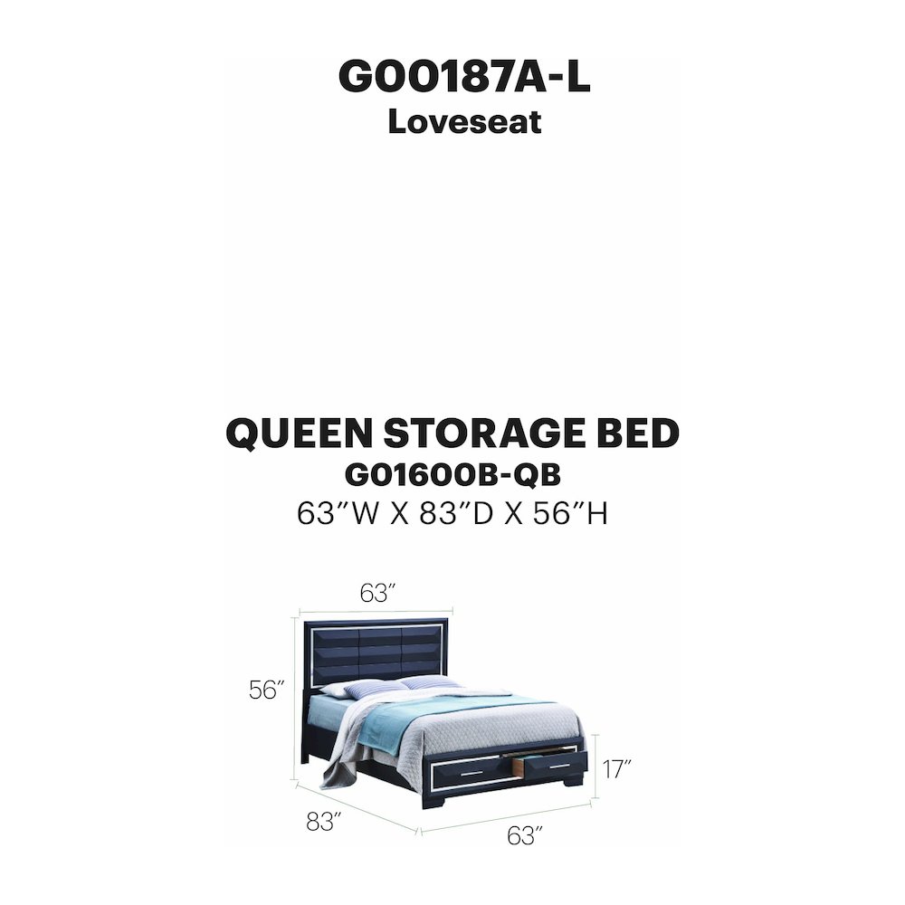 Glory Furniture Liverpool Queen Bed in Black Color. Picture 7
