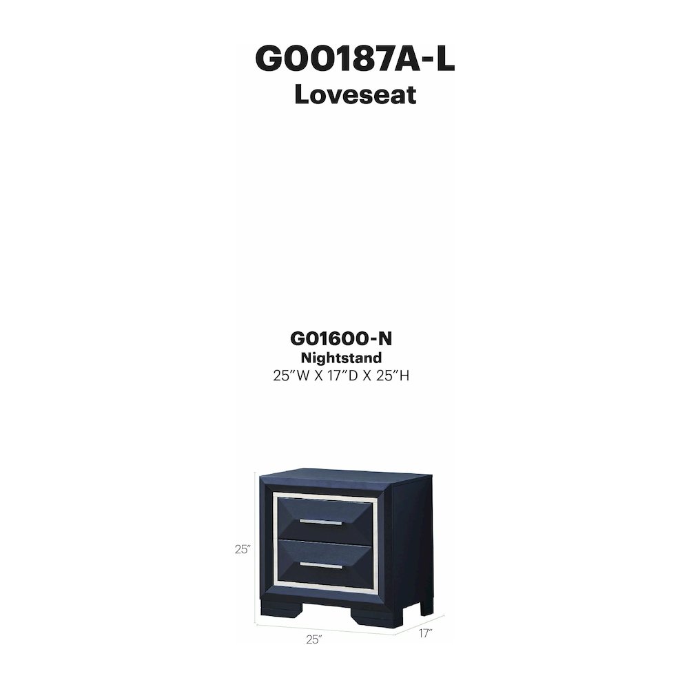 Glory Furniture Liverpool Nightstand in Black Color. Picture 8