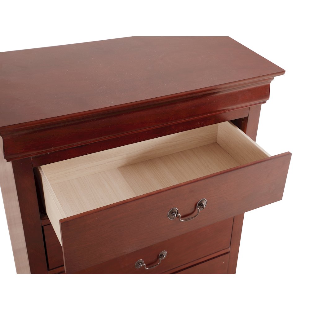 Glory Furniture LouisPhillipe Chest in Cherry Color. Picture 3