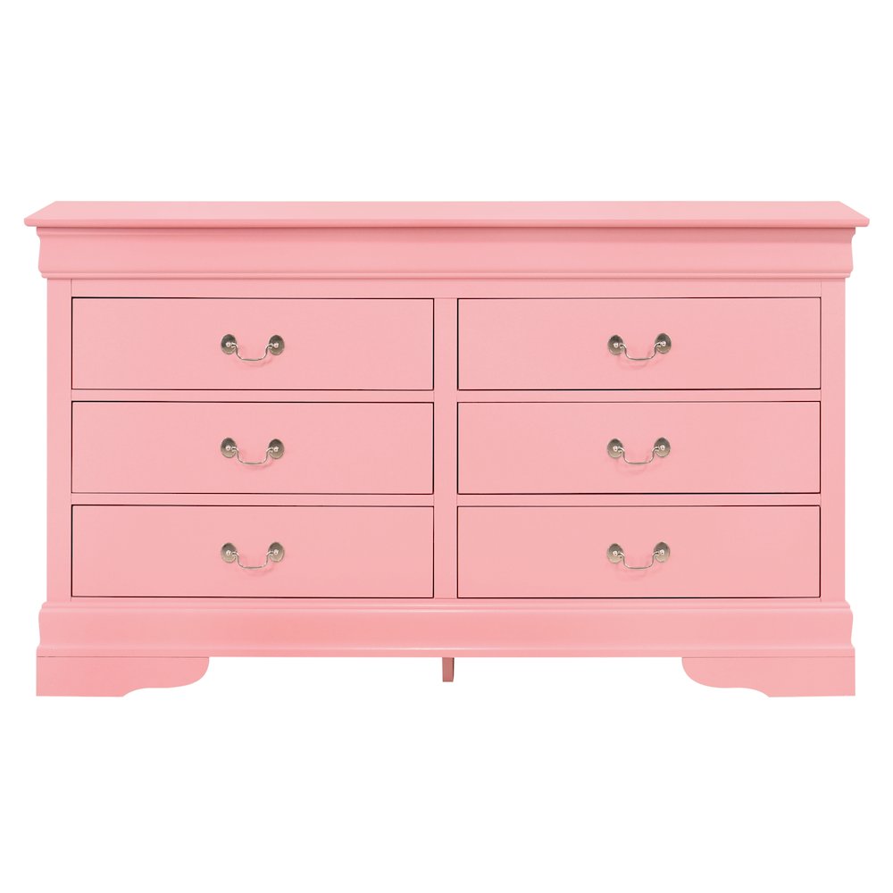 Glory Furniture LouisPhillipe Dresser in Pink Color. Picture 2