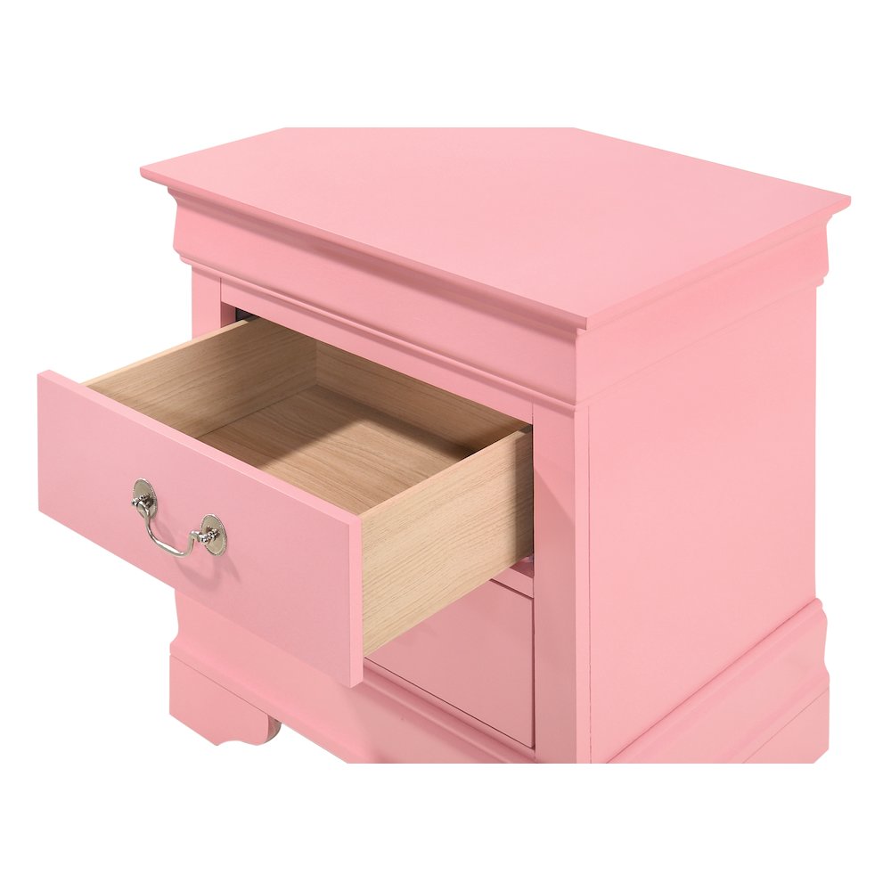Glory Furniture LouisPhillipe Night Stand in Pink Color. Picture 3