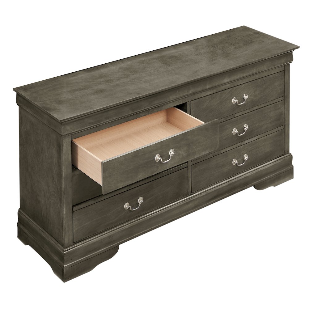 Glory Furniture LouisPhillipe Dresser in Gray Color. Picture 3