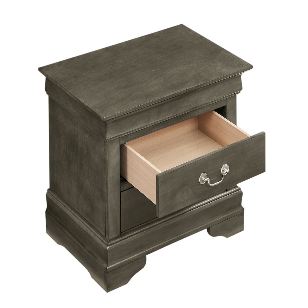 Glory Furniture LouisPhillipe Night Stand in Gray Color. Picture 3