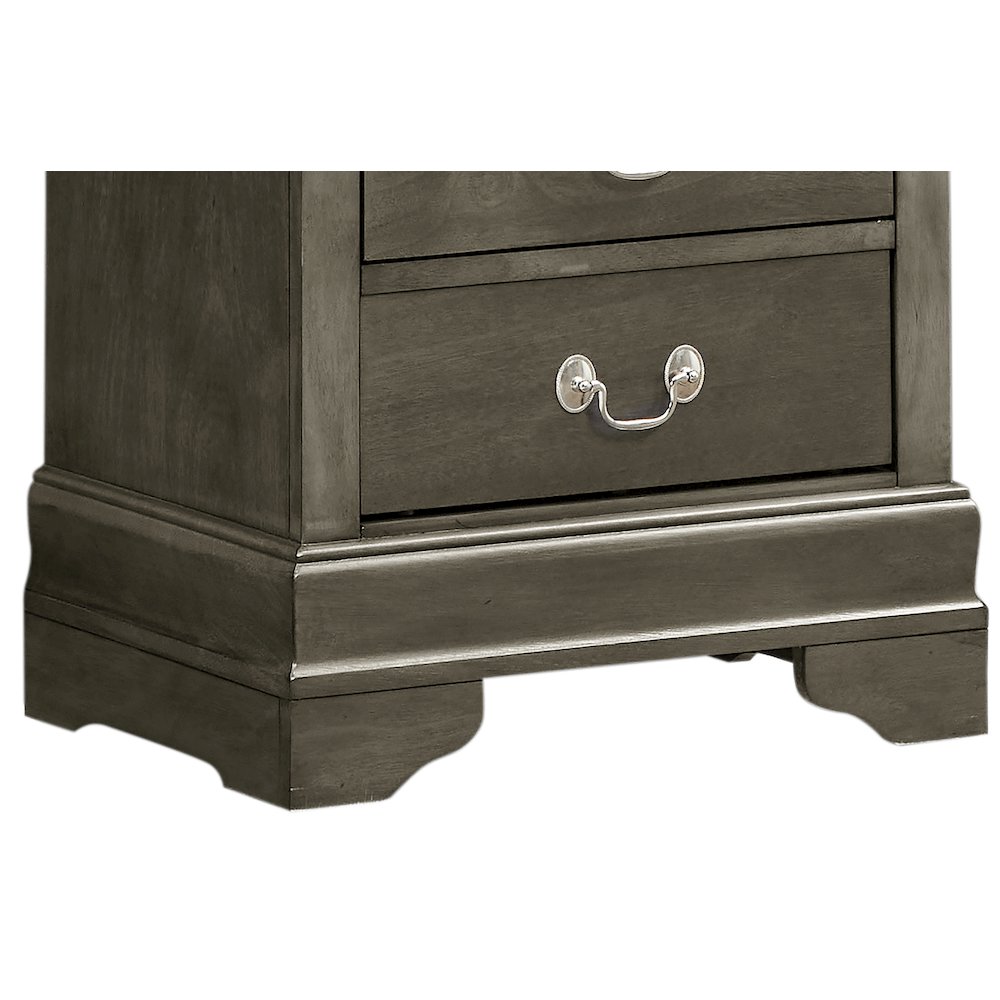 Glory Furniture LouisPhillipe Night Stand in Gray Color. Picture 7