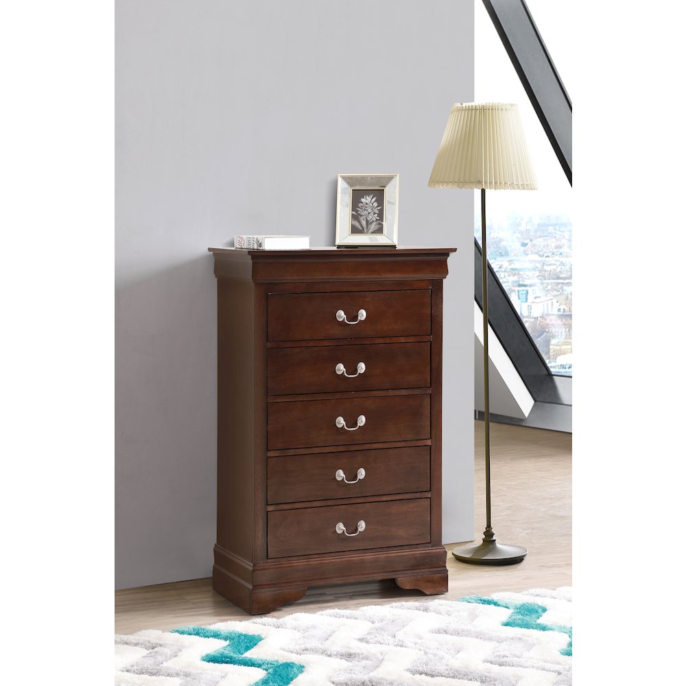 Glory Furniture LouisPhillipe Chest in Cappuccino Color. Picture 7