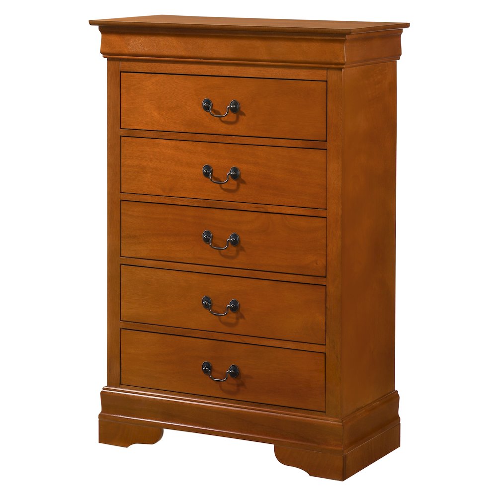 Glory Furniture LouisPhillipe Chest in Oak Color. Picture 1