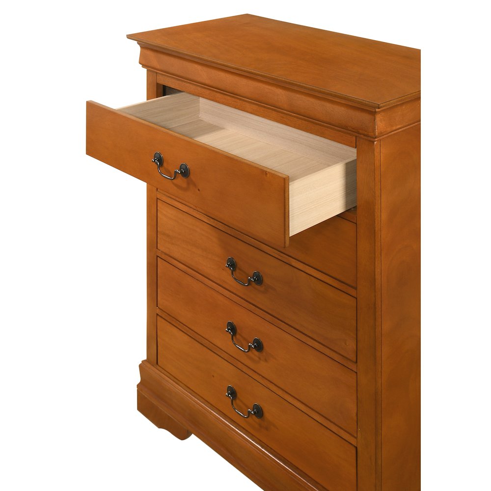 Glory Furniture LouisPhillipe Chest in Oak Color. Picture 3