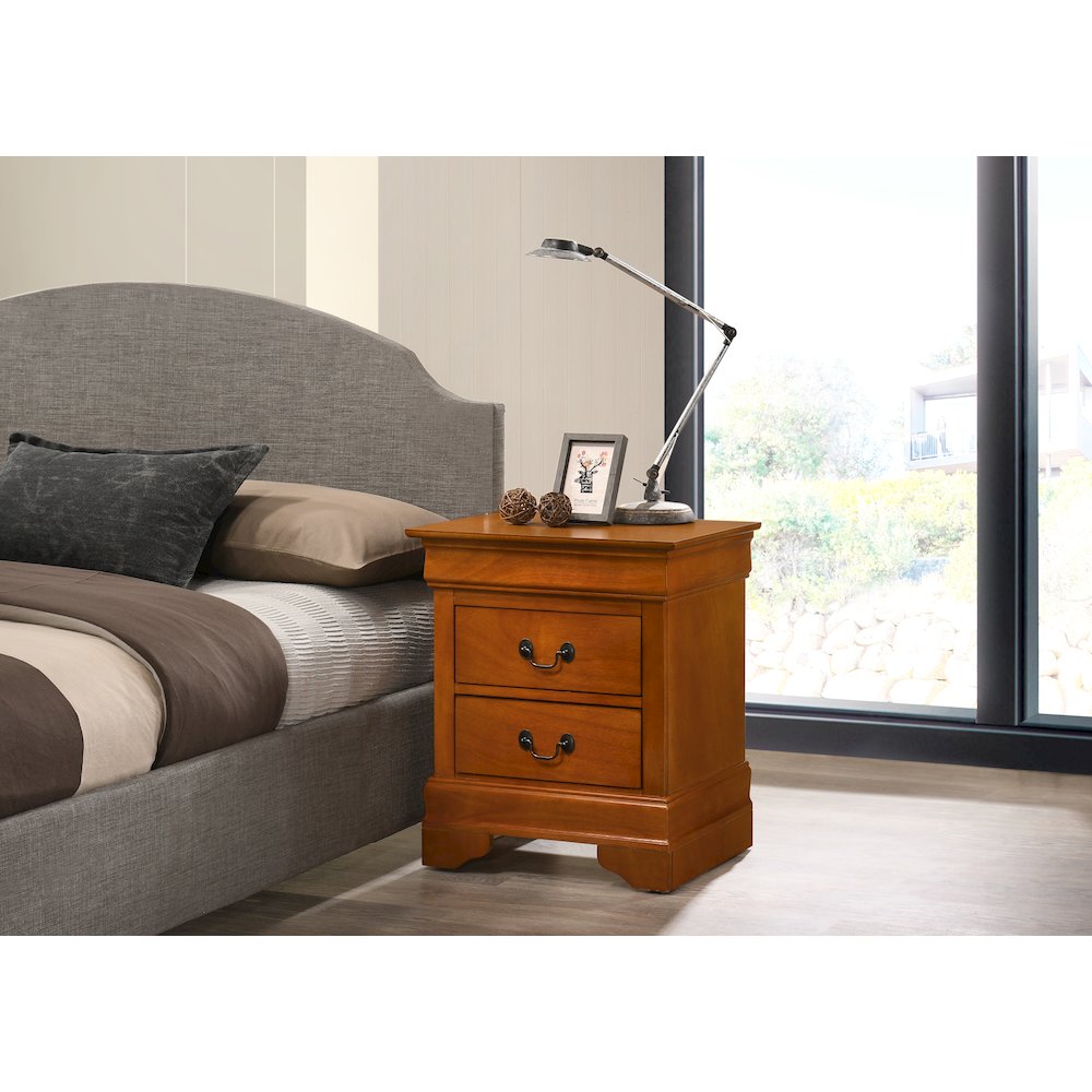 Glory Furniture LouisPhillipe Night Stand in Oak Color. Picture 5