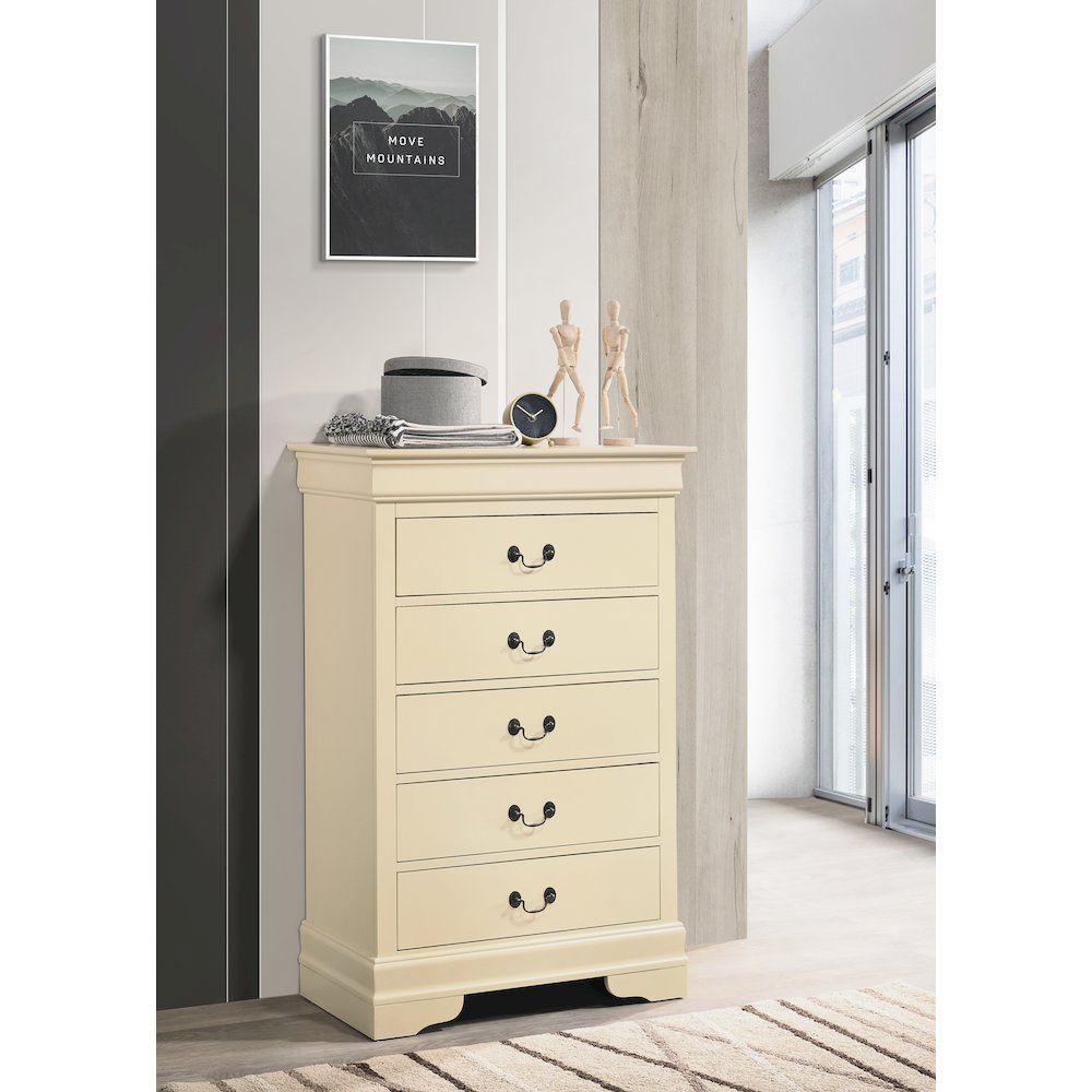 Glory Furniture LouisPhillipe Chest in Beige Color. Picture 6