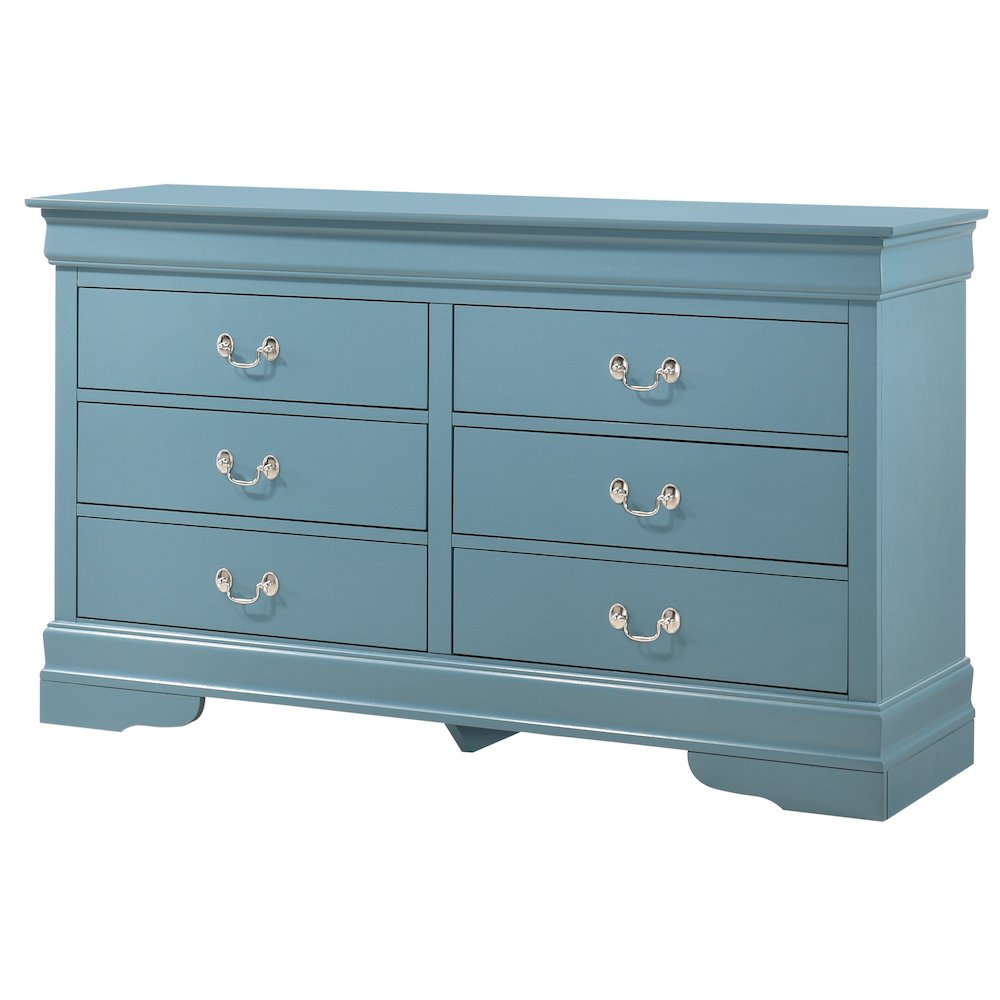 Glory Furniture LouisPhillipe Dresser in Teal Color. Picture 1