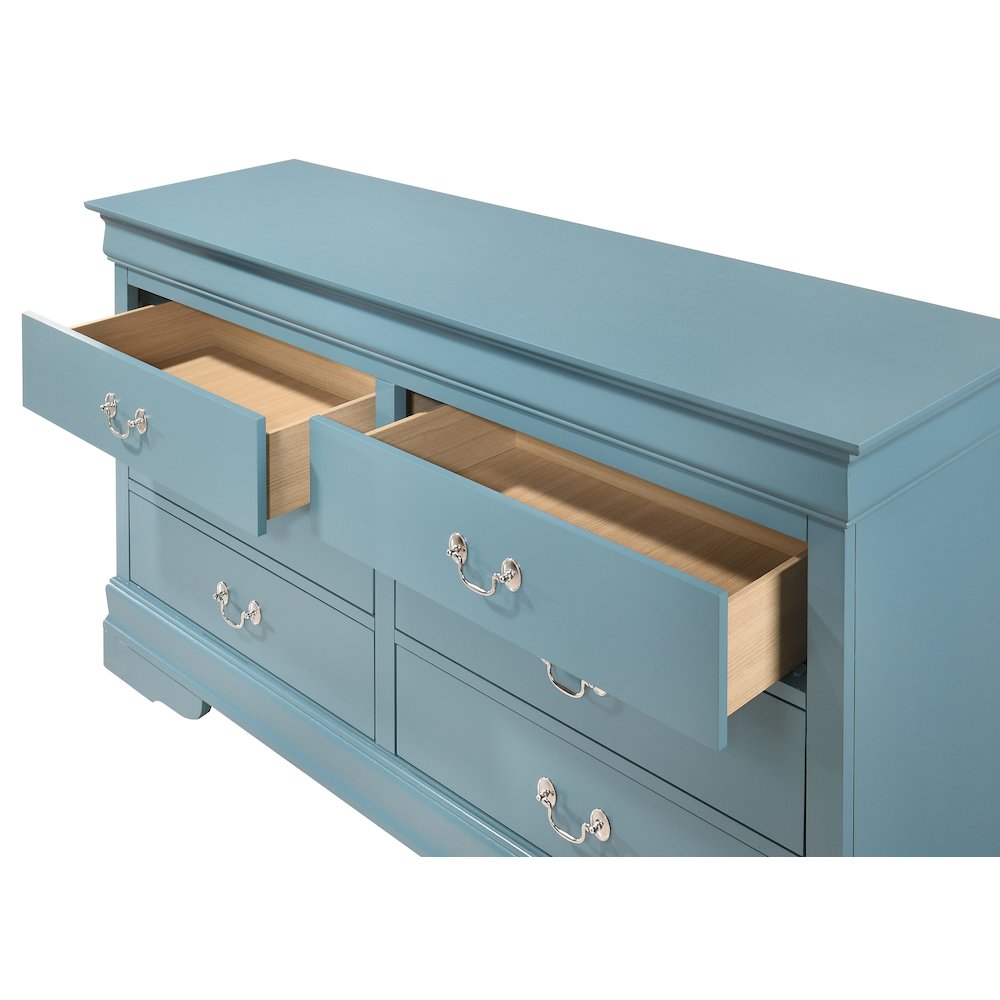 Glory Furniture LouisPhillipe Dresser in Teal Color. Picture 5