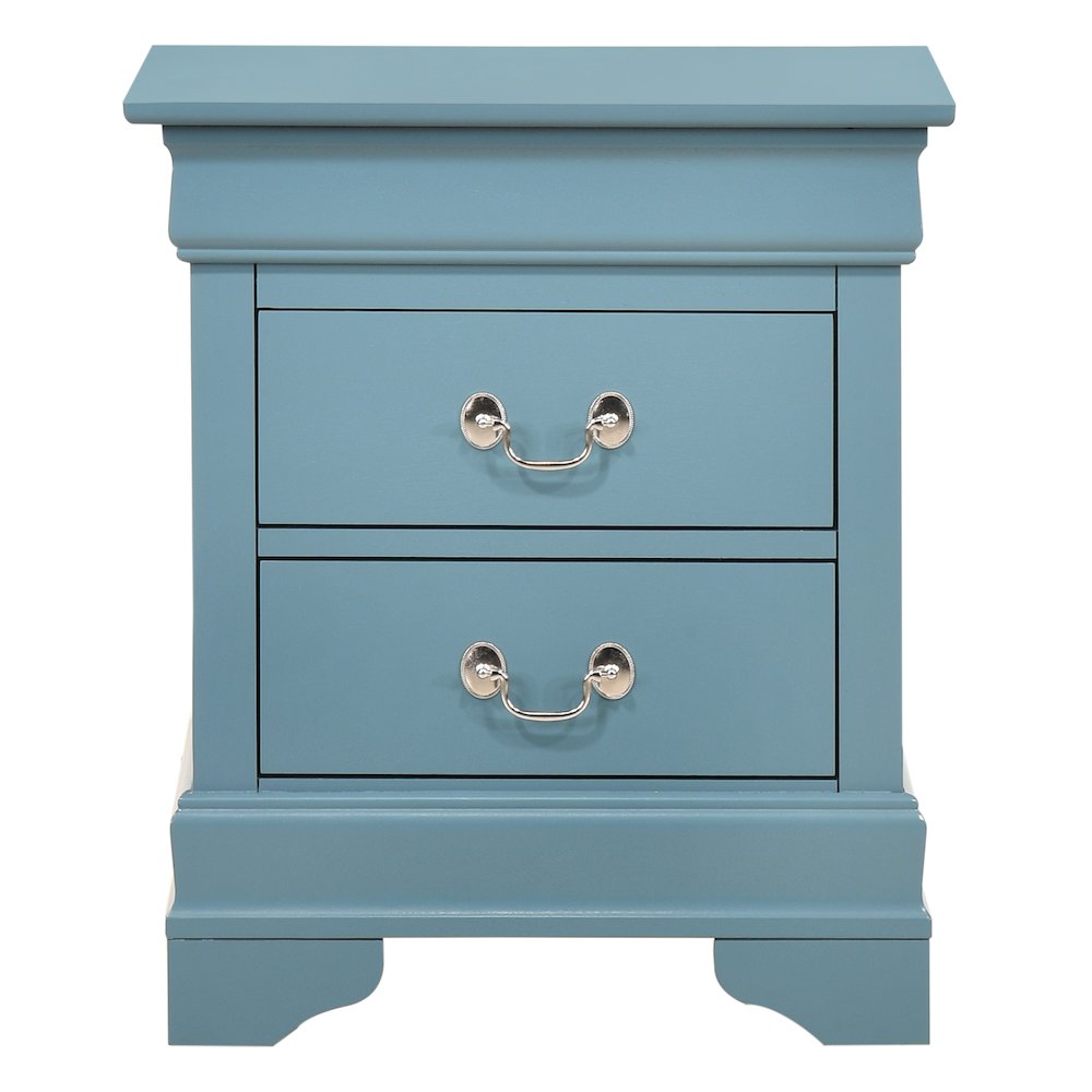 Glory Furniture LouisPhillipe Night Stand in Teal Color. Picture 2
