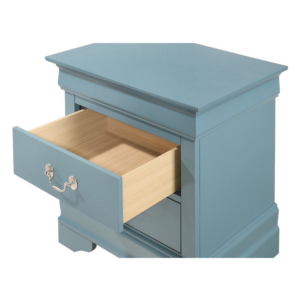 Glory Furniture LouisPhillipe Night Stand in Teal Color. Picture 3