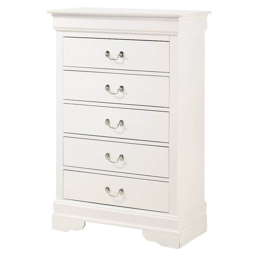 Glory Furniture LouisPhillipe Chest in White Color. Picture 1