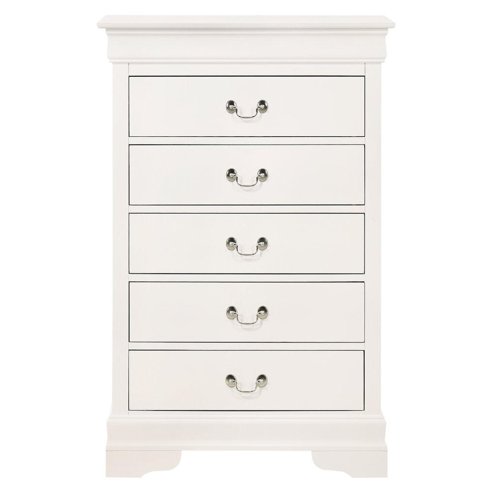 Glory Furniture LouisPhillipe Chest in White Color. Picture 2