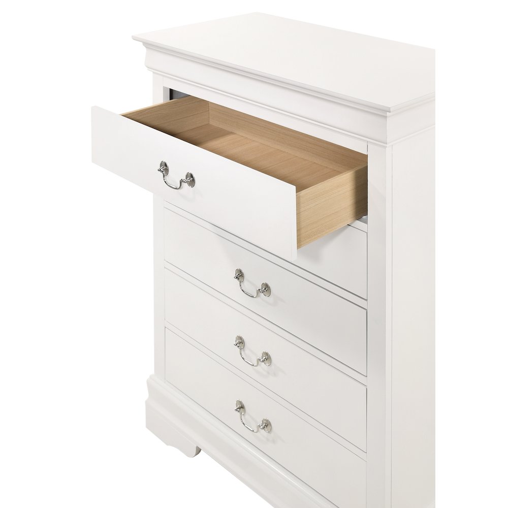 Glory Furniture LouisPhillipe Chest in White Color. Picture 3