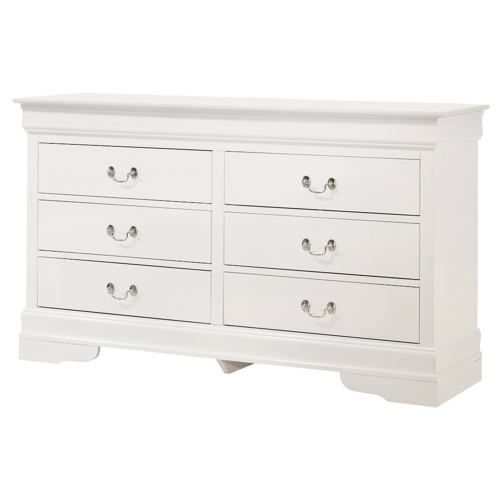 Glory Furniture LouisPhillipe Dresser in White Color. Picture 1