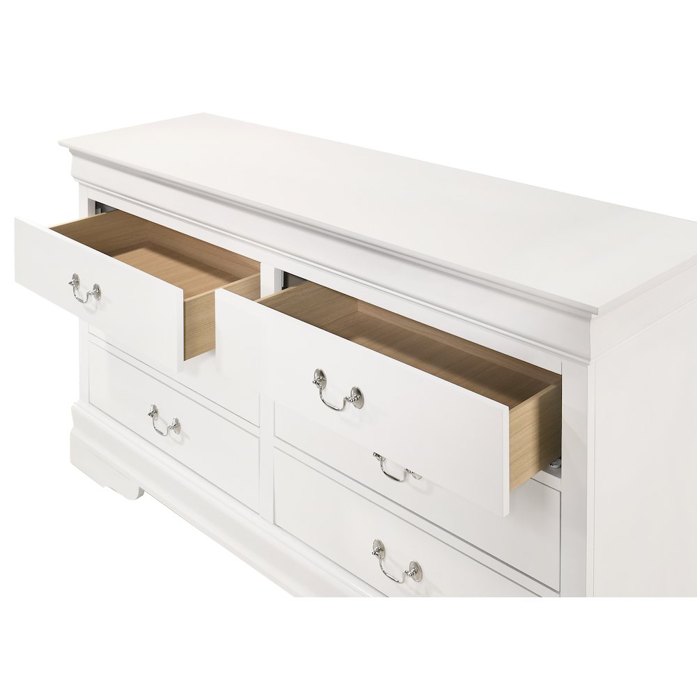 Glory Furniture LouisPhillipe Dresser in White Color. Picture 3