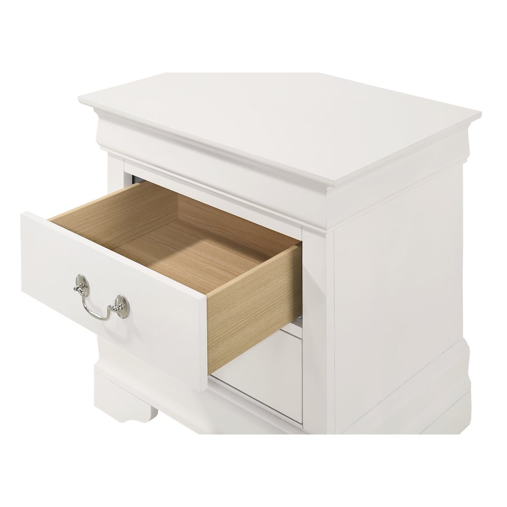 Glory Furniture LouisPhillipe Night Stand in White Color. Picture 3