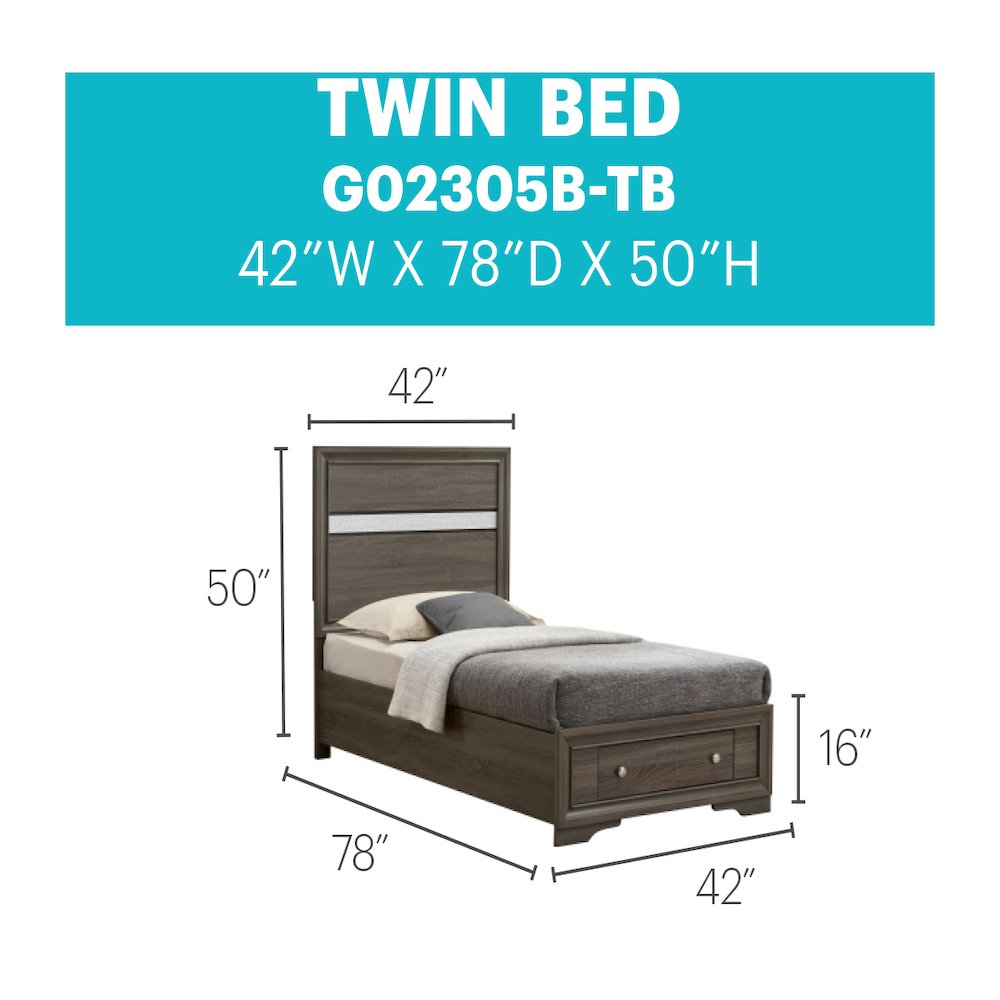 Glory Furniture Madrid Twin Bed in  Color. Picture 7