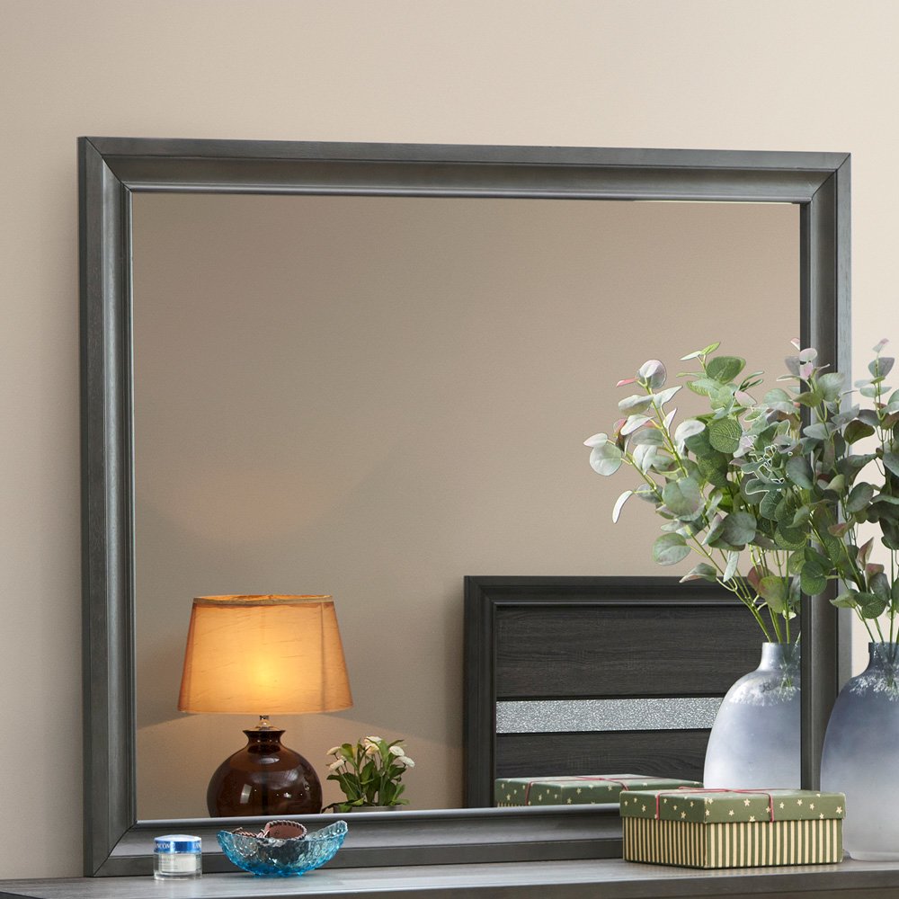 Glory Furniture Madrid Mirror in Gray Color. Picture 2