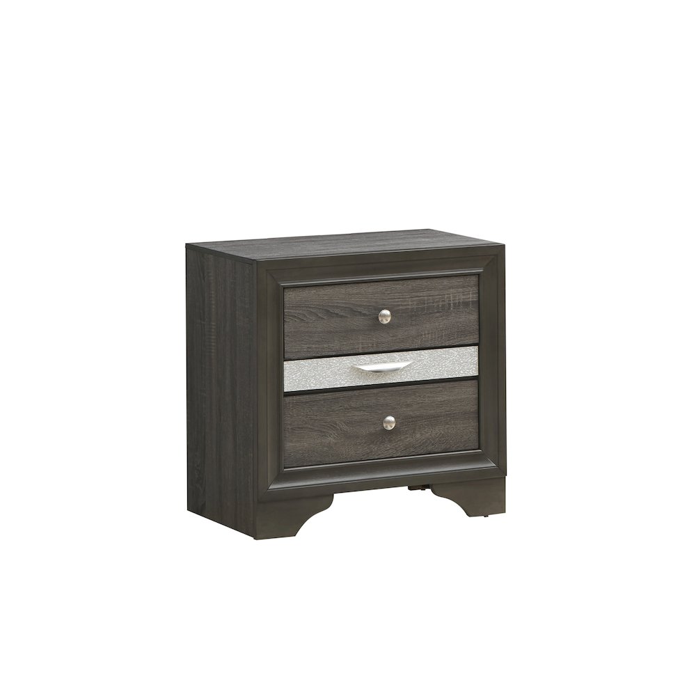 Glory Furniture Madrid Nightstand in Gray Color. Picture 1