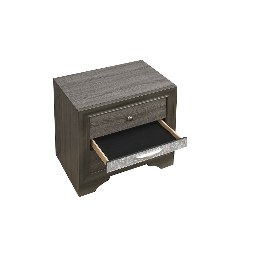 Glory Furniture Madrid Nightstand in Gray Color. Picture 3