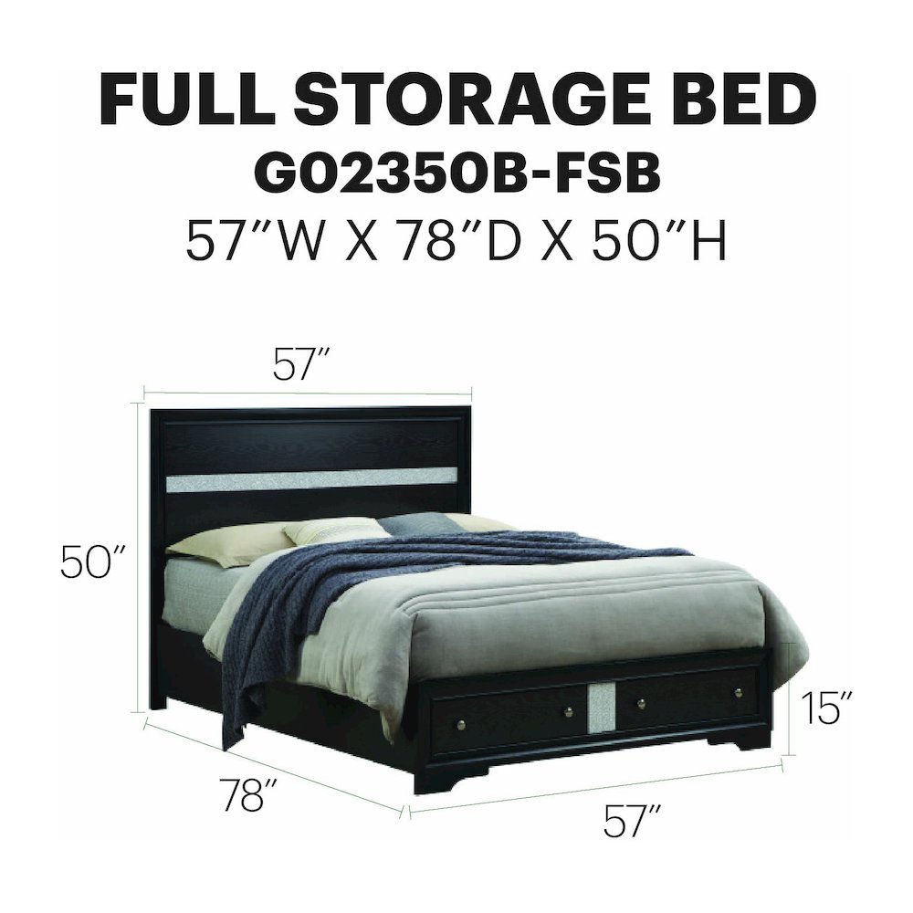 Glory Furniture Madrid Full Bed in Black Color. Picture 13