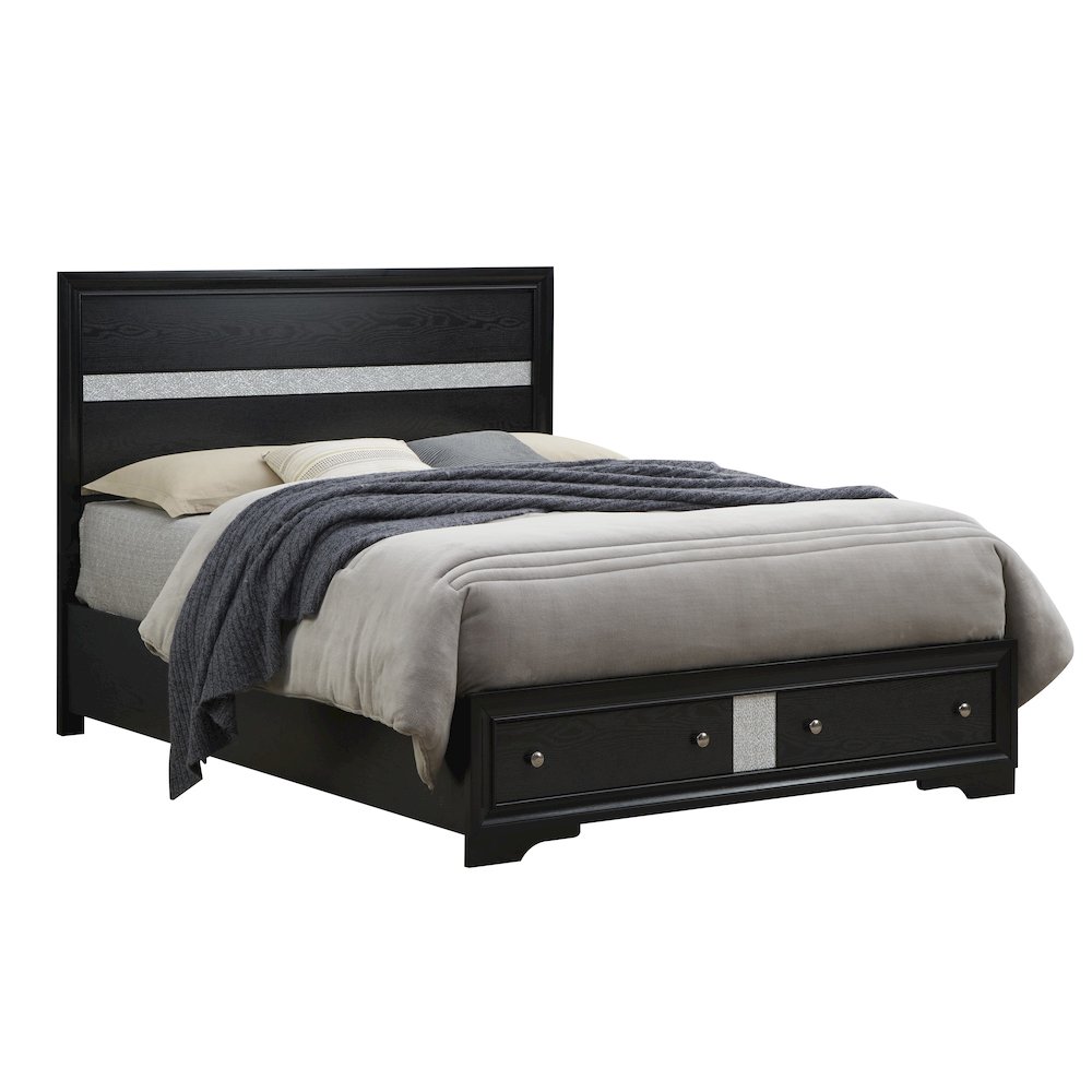 Glory Furniture Madrid Queen Bed in Black Color. Picture 1